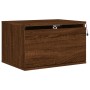 Mesita de noche de pared con luces LED roble marrón de , Mesitas de noche - Ref: Foro24-836838, Precio: 32,11 €, Descuento: %