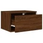 Mesita de noche de pared con luces LED roble marrón de , Mesitas de noche - Ref: Foro24-836838, Precio: 31,54 €, Descuento: %