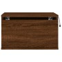 Mesita de noche de pared con luces LED roble marrón de , Mesitas de noche - Ref: Foro24-836838, Precio: 32,11 €, Descuento: %