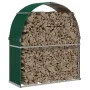 Leñero de acero galvanizado verde 120x45x140 cm de , Bolsas y soportes de leña - Ref: Foro24-364541, Precio: 54,28 €, Descuen...