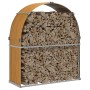 Leñero de acero galvanizado marrón claro 120x45x140 cm de , Bolsas y soportes de leña - Ref: Foro24-364581, Precio: 51,76 €, ...