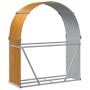 Leñero de acero galvanizado marrón claro 120x45x140 cm de , Bolsas y soportes de leña - Ref: Foro24-364581, Precio: 51,76 €, ...