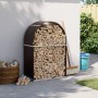 Leñero de acero galvanizado marrón 80x45x120 cm de , Bolsas y soportes de leña - Ref: Foro24-364569, Precio: 57,10 €, Descuen...