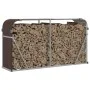 Leñero de acero galvanizado marrón 180x45x100 cm de , Bolsas y soportes de leña - Ref: Foro24-364574, Precio: 60,28 €, Descue...