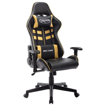 Silla de gaming de cuero sintético negro y dorado en Sillas gaming | Comprar online en Foru.es