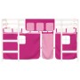 Cama alta para niños con cortinas madera pino rosa 90x200 cm de , Camas y somieres - Ref: Foro24-3206969, Precio: 198,36 €, D...
