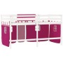 Cama alta para niños con cortinas madera pino rosa 90x200 cm de , Camas y somieres - Ref: Foro24-3206969, Precio: 198,36 €, D...