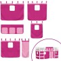 Cama alta para niños con cortinas madera pino rosa 90x200 cm de , Camas y somieres - Ref: Foro24-3206969, Precio: 198,36 €, D...