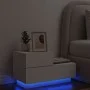 Mesita de noche con luces LED blanca 70x36x40,5 cm de , Mesitas de noche - Ref: Foro24-836777, Precio: 74,64 €, Descuento: %