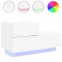 Mesita de noche con luces LED blanca 70x36x40,5 cm de , Mesitas de noche - Ref: Foro24-836777, Precio: 74,64 €, Descuento: %