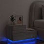 Mesita de noche con luces LED gris Sonoma 70x36x40,5 cm de , Mesitas de noche - Ref: Foro24-836782, Precio: 73,97 €, Descuent...