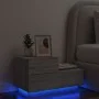 Mesita de noche con luces LED gris Sonoma 70x36x40,5 cm de , Mesitas de noche - Ref: Foro24-836782, Precio: 72,76 €, Descuent...