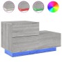 Mesita de noche con luces LED gris Sonoma 70x36x40,5 cm de , Mesitas de noche - Ref: Foro24-836782, Precio: 73,97 €, Descuent...