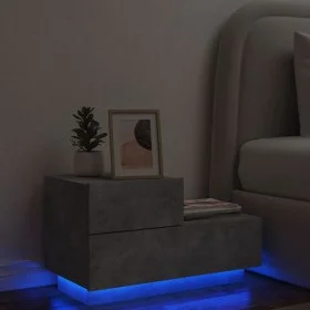 Mesita de noche con luces LED gris hormigón 70x36x40,5 cm de , Mesitas de noche - Ref: Foro24-836780, Precio: 74,72 €, Descue...