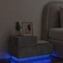 Mesita de noche con luces LED gris hormigón 70x36x40,5 cm de , Mesitas de noche - Ref: Foro24-836780, Precio: 74,72 €, Descue...
