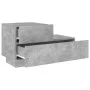 Mesita de noche con luces LED gris hormigón 70x36x40,5 cm de , Mesitas de noche - Ref: Foro24-836780, Precio: 74,72 €, Descue...