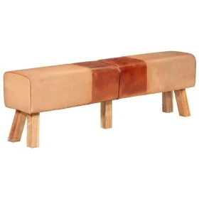 Gym bench genuine leather and brown canvas 160 cm by , Dining and kitchen benches - Ref: Foro24-356385, Price: 189,70 €, Disc...