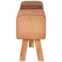 Banco potro de gimnasio cuero auténtico y lona marrón 160 cm de , Bancos de comedor y cocina - Ref: Foro24-356385, Precio: 19...