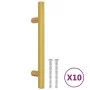 Tiradores para armarios 10 uds acero inoxidable dorado 96 mm de , Pomos y picaportes de armarios - Ref: Foro24-155357, Precio...