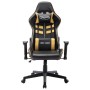 Silla de gaming de cuero sintético negro y dorado en Sillas gaming | Comprar online en Foru.es