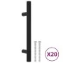 Tiradores para armarios 20 uds acero inoxidable negro 96 mm de , Pomos y picaportes de armarios - Ref: Foro24-3203604, Precio...