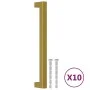 Tiradores para armarios 10 uds acero inoxidable dorado 192 mm de , Pomos y picaportes de armarios - Ref: Foro24-3203671, Prec...