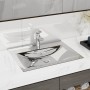 Lavabo con rebosadero cerámica plateado 60x46x16 cm de vidaXL, Lavabos - Ref: Foro24-143502, Precio: 75,98 €, Descuento: %