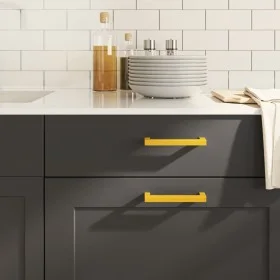 Cabinet handles 10 units stainless steel golden 128 mm by , Cabinet knobs and handles - Ref: Foro24-155390, Price: 24,08 €, D...