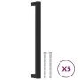 Tiradores para armarios 5 uds acero inoxidable negro 224 mm de , Pomos y picaportes de armarios - Ref: Foro24-155401, Precio:...