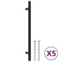 Tiradores para armarios 5 uds acero inoxidable negro 192 mm de , Pomos y picaportes de armarios - Ref: Foro24-155368, Precio:...