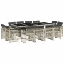 Set comedor jardín y cojines 13 pzas ratán sintético gris claro en Conjuntos de jardín | Comprar online en Foru.es