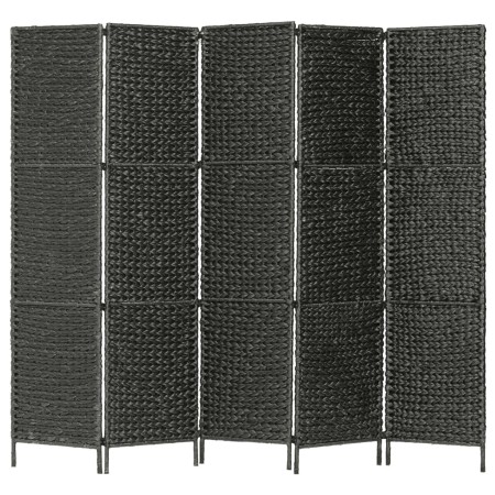 Biombo divisor 5 paneles jacinto de agua negro 193x160 cm de vidaXL, Divisores de ambientes - Ref: Foro24-247352, Precio: 136...