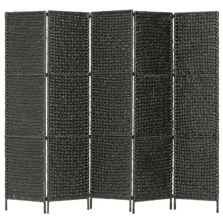 Biombo divisor 5 paneles jacinto de agua negro 193x160 cm de vidaXL, Divisores de ambientes - Ref: Foro24-247352, Precio: 134...