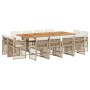 Set comedor de jardín con cojines 13 pzas ratán sintético beige en Conjuntos de jardín | Comprar online en Foru.es