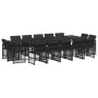 Set comedor de jardín con cojines 15 pzas ratán sintético negro en Conjuntos de jardín | Comprar online en Foru.es