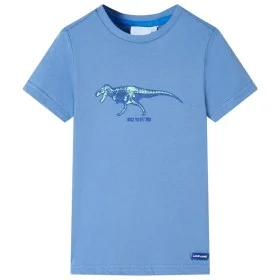 Camiseta infantil azul medio 128 de , Camisetas para niños - Ref: Foro24-11742, Precio: 8,19 €, Descuento: %