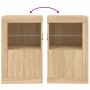 Mesitas de noche luces LED 2 uds madera ingeniería roble Sonoma de , Taquillas y armarios de almacenamiento - Ref: Foro24-836...