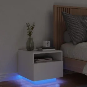 Mesita de noche con luces LED blanco 40x39x37 cm de , Mesitas de noche - Ref: Foro24-836798, Precio: 51,84 €, Descuento: %