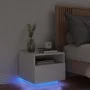 Bedside table with white LED lights 40x39x37 cm by , Nightstands - Ref: Foro24-836798, Price: 51,84 €, Discount: %