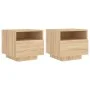 Mesitas de noche con luces LED 2 uds roble Sonoma 40x39x37 cm de , Mesitas de noche - Ref: Foro24-836803, Precio: 71,14 €, De...
