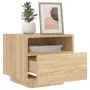 Mesitas de noche con luces LED 2 uds roble Sonoma 40x39x37 cm de , Mesitas de noche - Ref: Foro24-836803, Precio: 71,14 €, De...