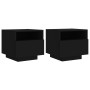 Mesitas de noche con luces LED 2 unidades negro 40x39x37 cm de , Mesitas de noche - Ref: Foro24-836801, Precio: 88,04 €, Desc...