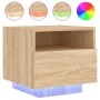 Mesitas de noche con luces LED 2 uds roble Sonoma 40x39x37 cm de , Mesitas de noche - Ref: Foro24-836803, Precio: 71,14 €, De...