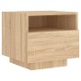 Mesitas de noche con luces LED 2 uds roble Sonoma 40x39x37 cm de , Mesitas de noche - Ref: Foro24-836803, Precio: 71,29 €, De...