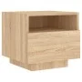 Mesitas de noche con luces LED 2 uds roble Sonoma 40x39x37 cm de , Mesitas de noche - Ref: Foro24-836803, Precio: 71,14 €, De...