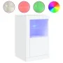 Armarios auxiliares luces LED 2 uds madera de ingeniería blanco de , Taquillas y armarios de almacenamiento - Ref: Foro24-836...