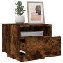 Mesitas de noche con luces LED 2 uds roble ahumado 40x39x37 cm de , Mesitas de noche - Ref: Foro24-836807, Precio: 59,01 €, D...