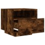 Mesitas de noche con luces LED 2 uds roble ahumado 40x39x37 cm de , Mesitas de noche - Ref: Foro24-836807, Precio: 59,01 €, D...
