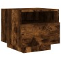 Mesitas de noche con luces LED 2 uds roble ahumado 40x39x37 cm de , Mesitas de noche - Ref: Foro24-836807, Precio: 59,01 €, D...