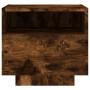 Mesitas de noche con luces LED 2 uds roble ahumado 40x39x37 cm de , Mesitas de noche - Ref: Foro24-836807, Precio: 59,01 €, D...